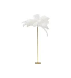 KDesign Lampa podłogowa FEATHER PALM 165 Cm Pióra biała
