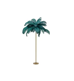 KDesign Lampa podłogowa FEATHER PALM 165 cm pióra turkusowa