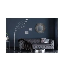 Invicta Interior Lampa podłogowa Five chrom 200 cm srebrna