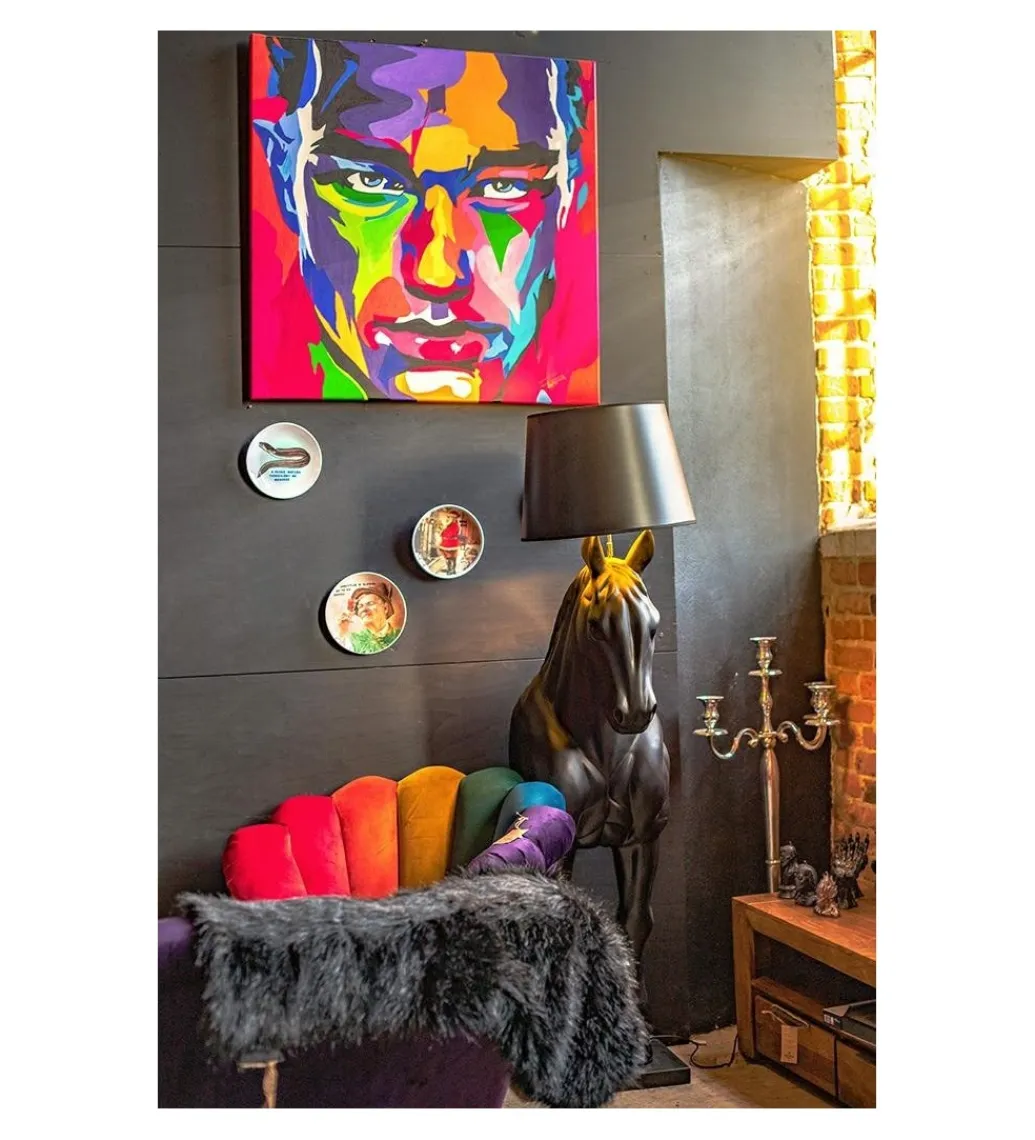 Zona-Design Lampa podłogowa Horse Stand M czarna