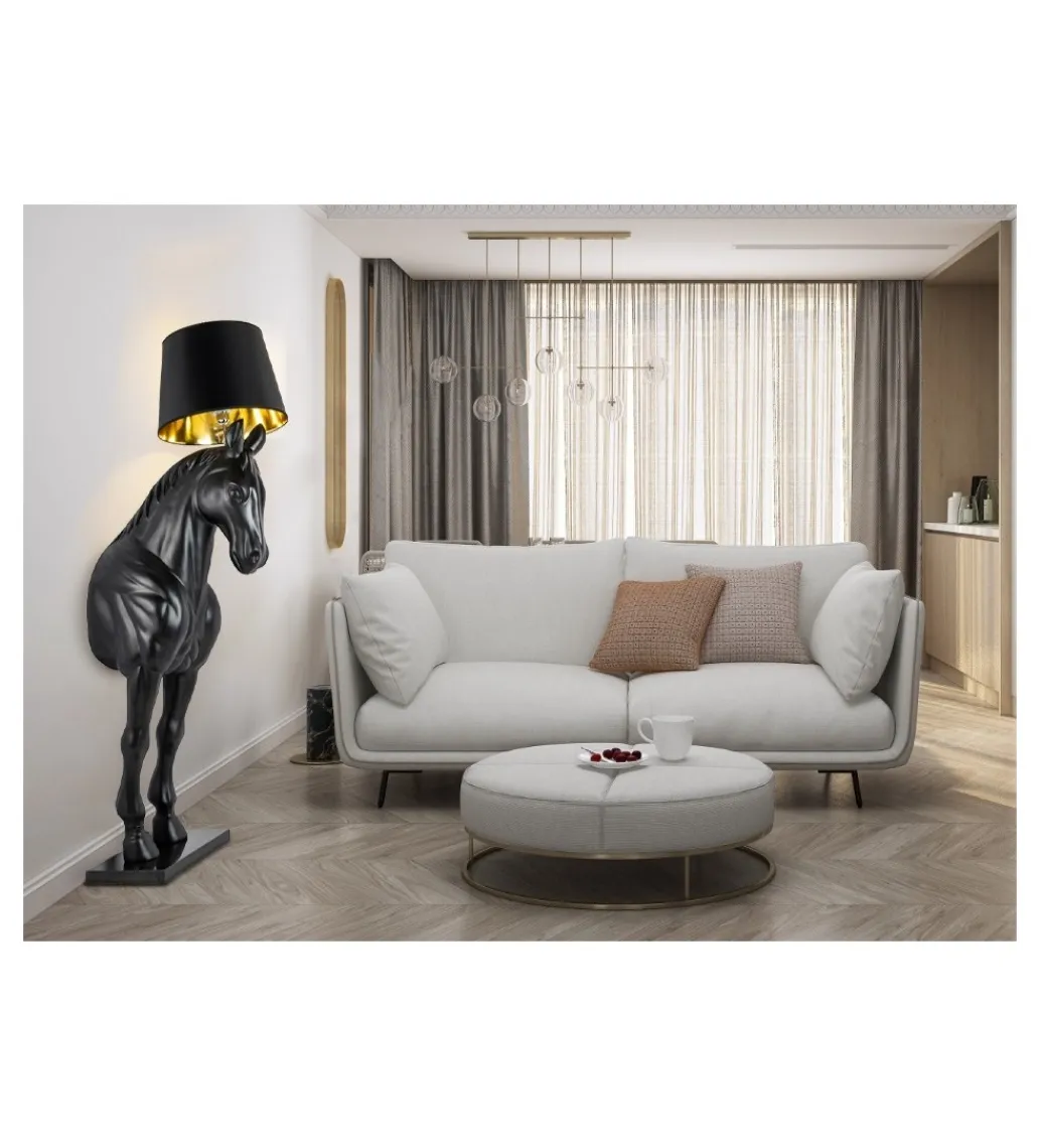 Zona-Design Lampa podłogowa Horse Stand M czarna