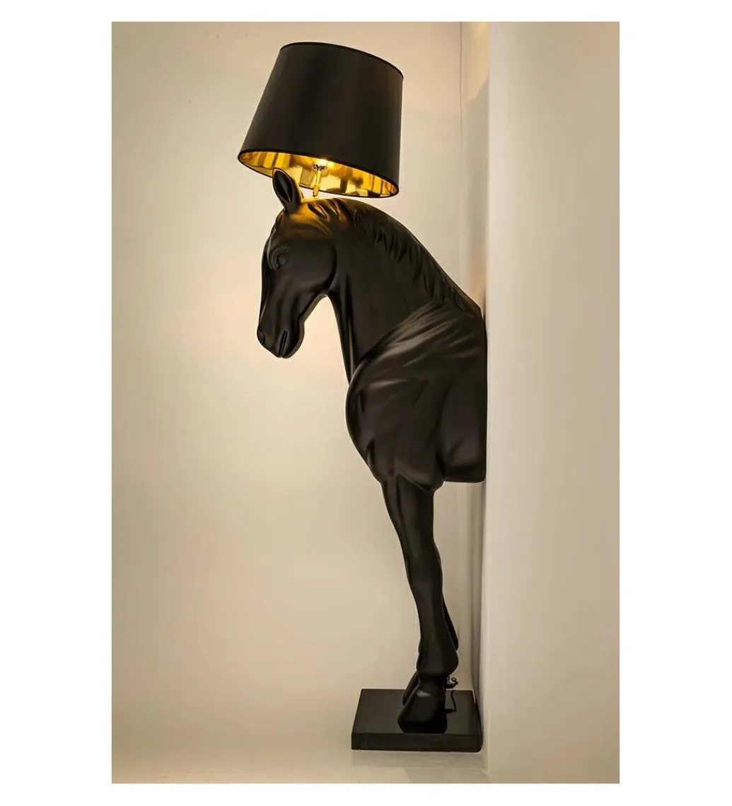 Zona-Design Lampa podłogowa Horse Stand M czarna