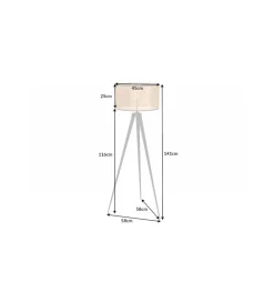 Invicta Interior Lampa podłogowa JAWA Viviena 140 cm naturalna