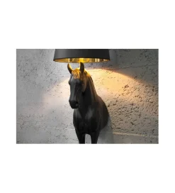 Invicta Interior Lampa podłogowa Koń Horse Black Beauty czarna