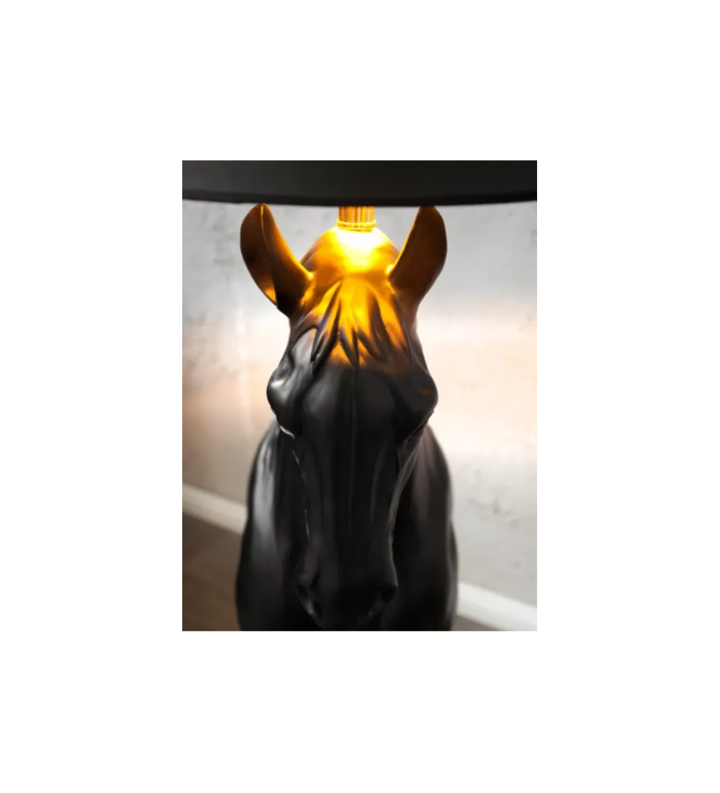 Invicta Interior Lampa podłogowa Koń Horse Black Beauty czarna