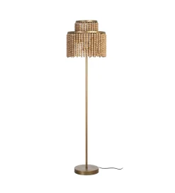 Zona-Design Lampa podłogowa KORGAL 152 cm naturalna złota