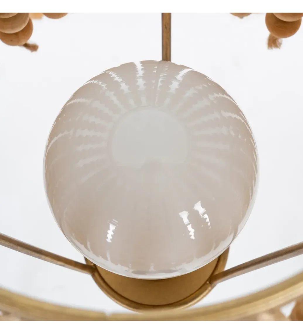 Zona-Design Lampa podłogowa KORGAL 152 cm naturalna złota