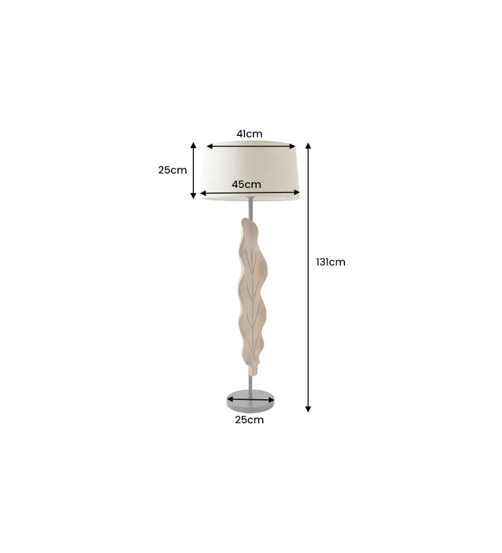 Invicta Interior Lampa podłogowa LEAF 130 cm drewno teak