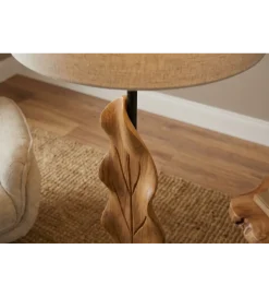Invicta Interior Lampa podłogowa LEAF 130 cm drewno teak