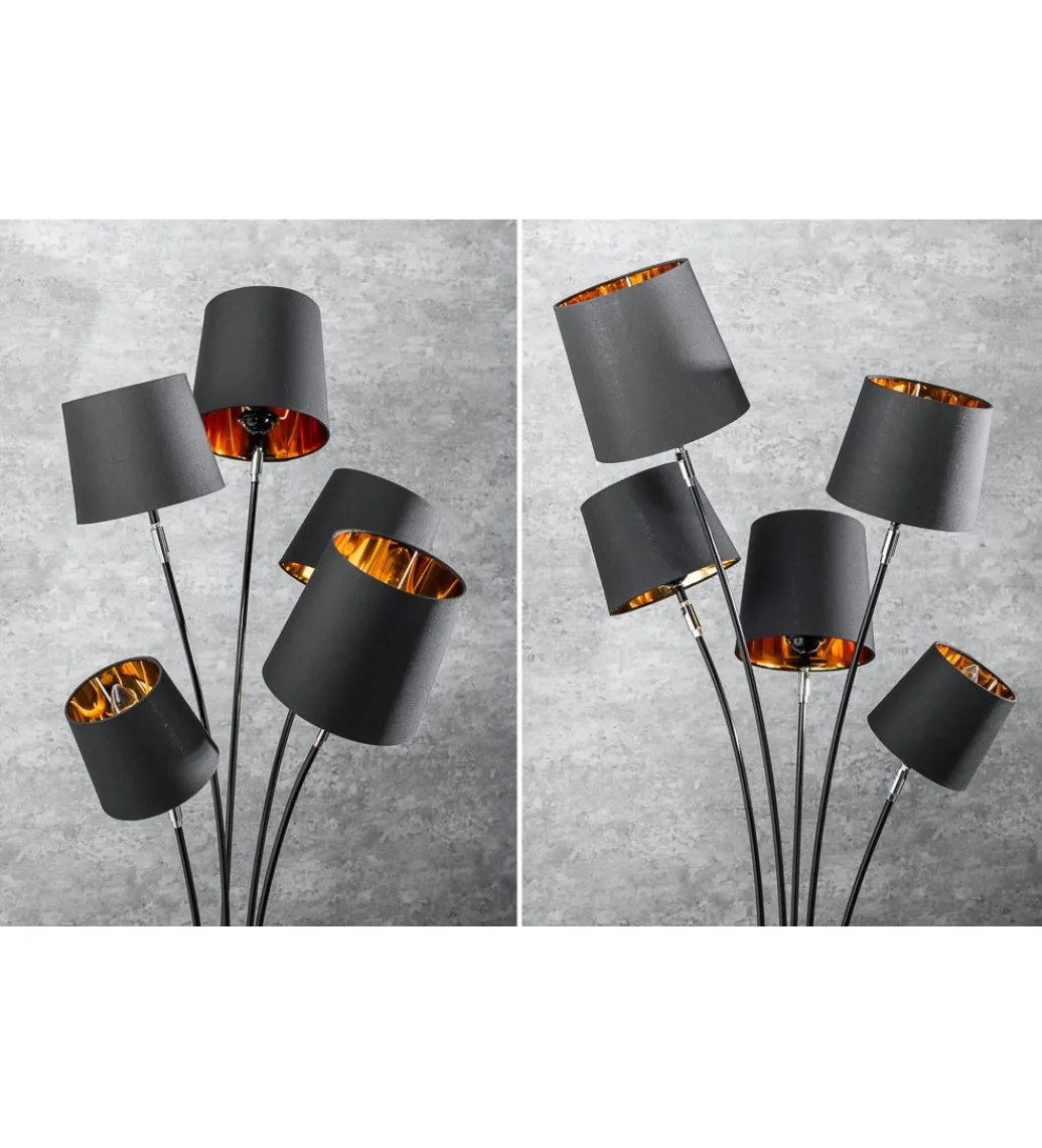 Invicta Interior Lampa podłogowa Levels 178 cm czarno złota