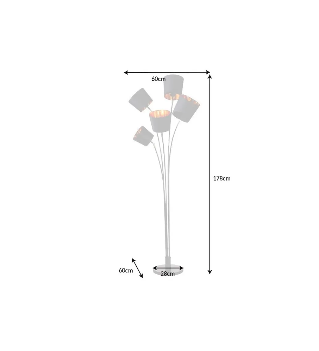 Invicta Interior Lampa podłogowa Levels 178 cm czarno złota