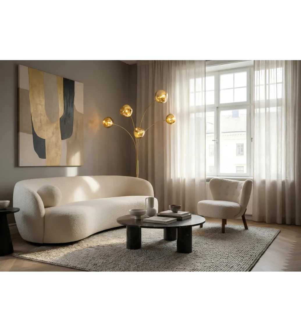 Invicta Interior Lampa podłogowa LIQUID DIAMOND 202 cm złota