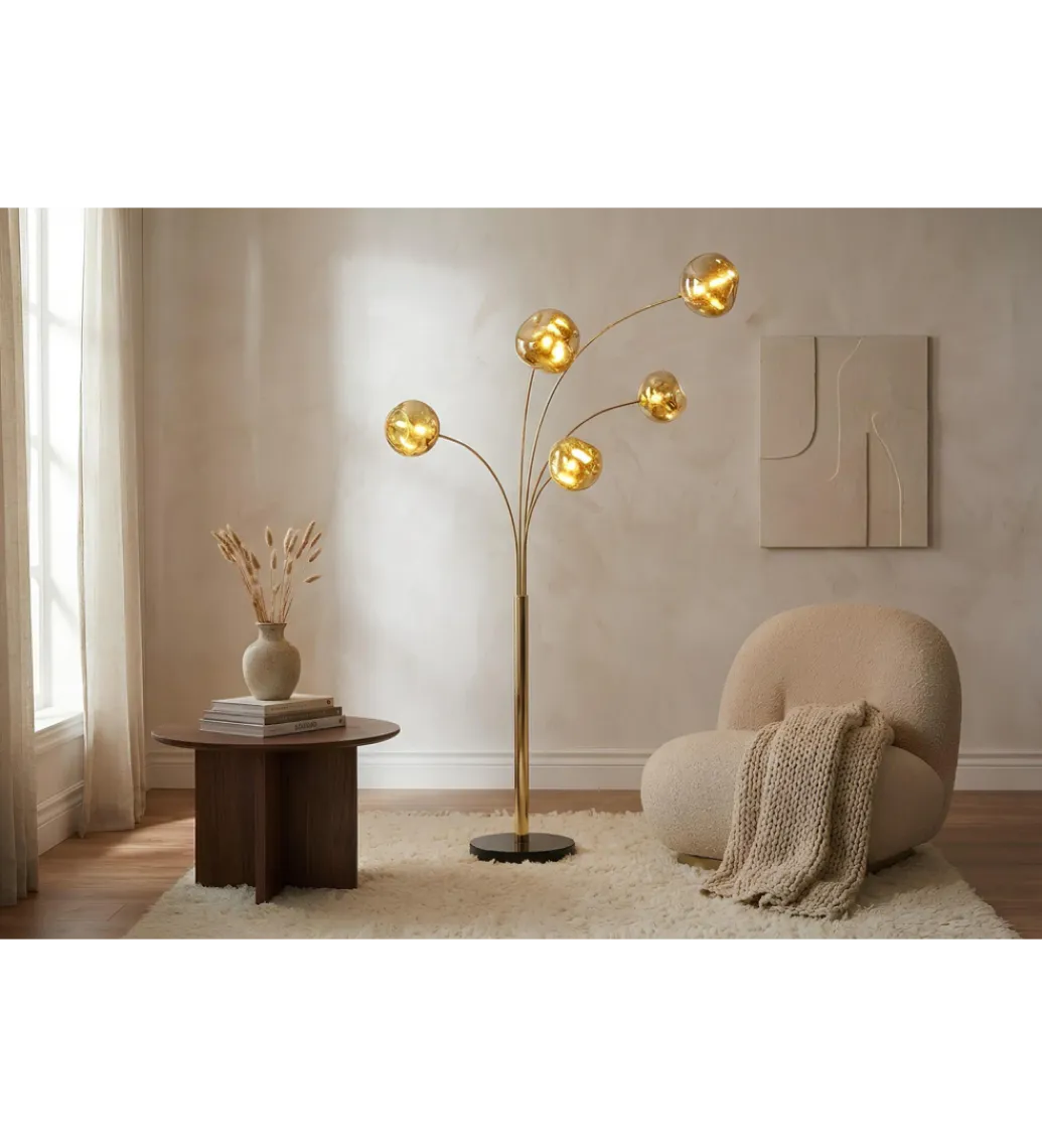 Invicta Interior Lampa podłogowa LIQUID DIAMOND 202 cm złota