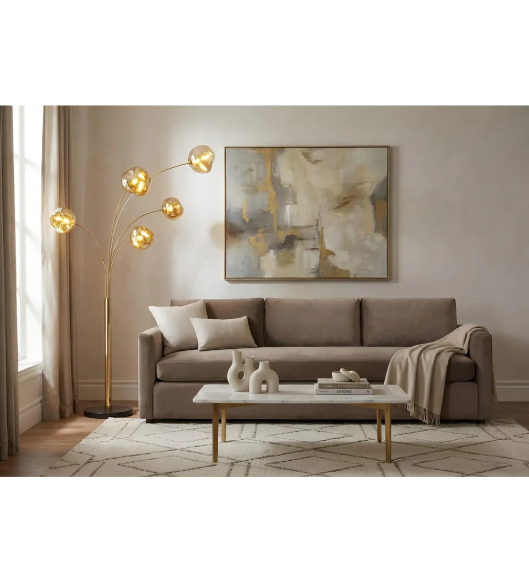 Invicta Interior Lampa podłogowa LIQUID DIAMOND 202 cm złota