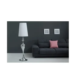 Invicta Interior Lampa podłogowa Lucie 160cm biało srebrna