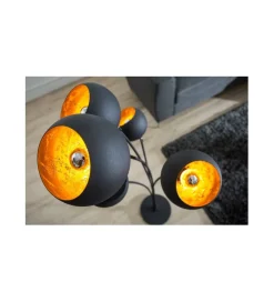 Invicta Interior Lampa podłogowa Magma 170cm czarne złoto