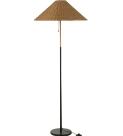 J-Line Lampa podłogowa MERTAN 154 cm rattan czarna