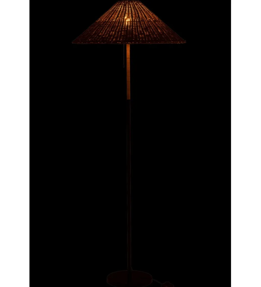 J-Line Lampa podłogowa MERTAN 154 cm rattan czarna