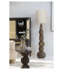 L&L Lampa podłogowa podstawa MARREE 135 cm ciemnobrązowa