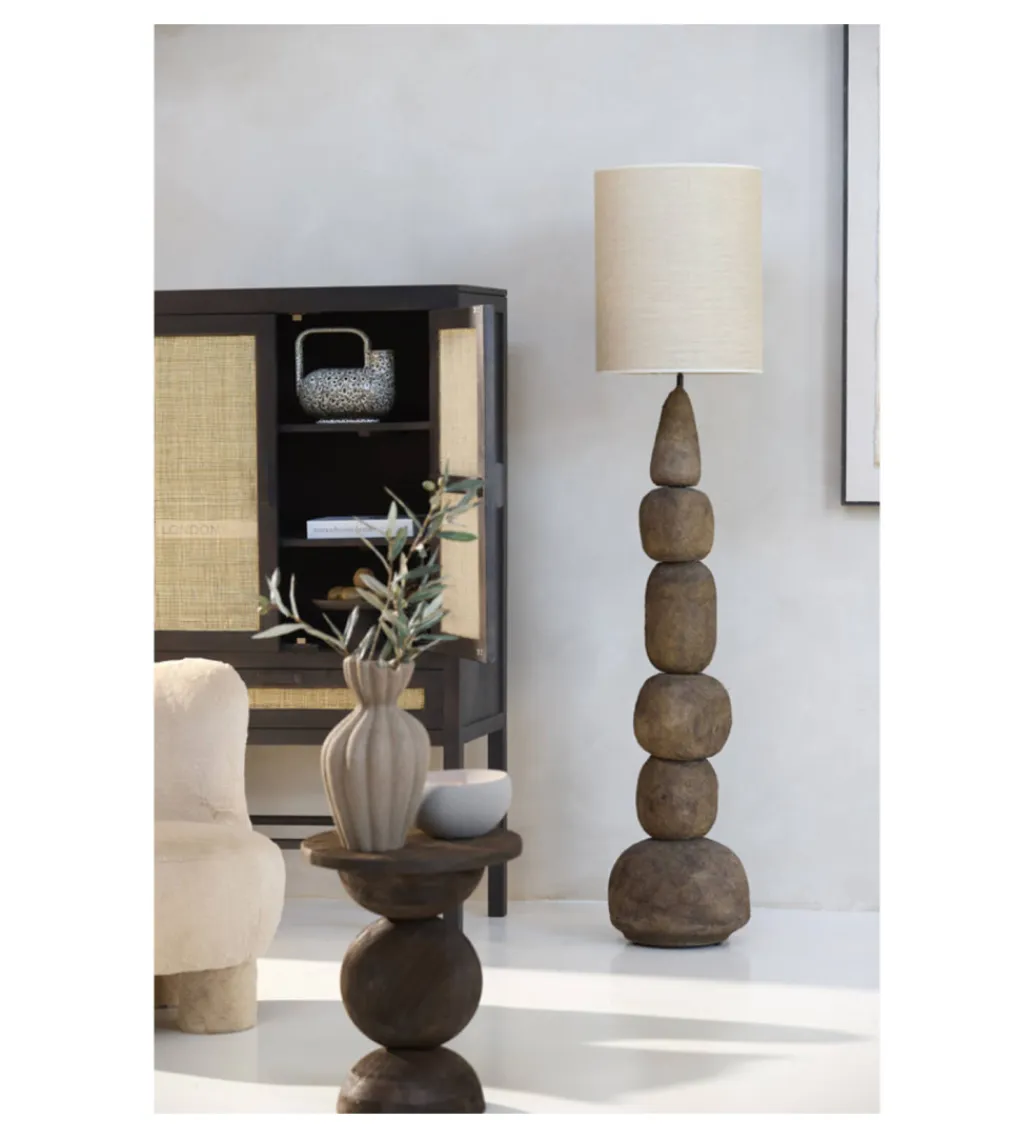 L&L Lampa podłogowa podstawa MARREE 135 cm ciemnobrązowa