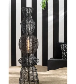 J-Line Lampa podłogowa ROPEAN 135 cm czarna