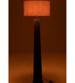 J-Line Lampa podłogowa SHARY 160 cm drewno ailanthus czarna