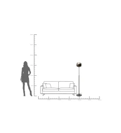 KDesign Lampa podłogowa SMOKE GOBLET BALL 160 cm