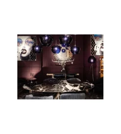 KDesign Lampa podłogowa SPHERE NIGHT 146 cm niebieska