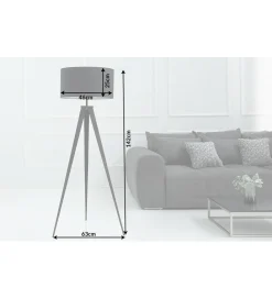 Invicta Interior Lampa podłogowa Tripod czarna