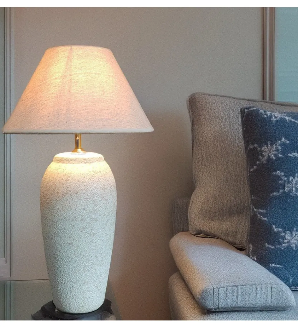 Exclusivas Lampa stołowa ABARMAL 57 cm ceramika antyczna biel