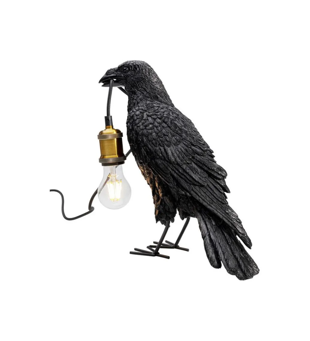 KDesign Lampa stołowa Animal Crow 34 cm czarna