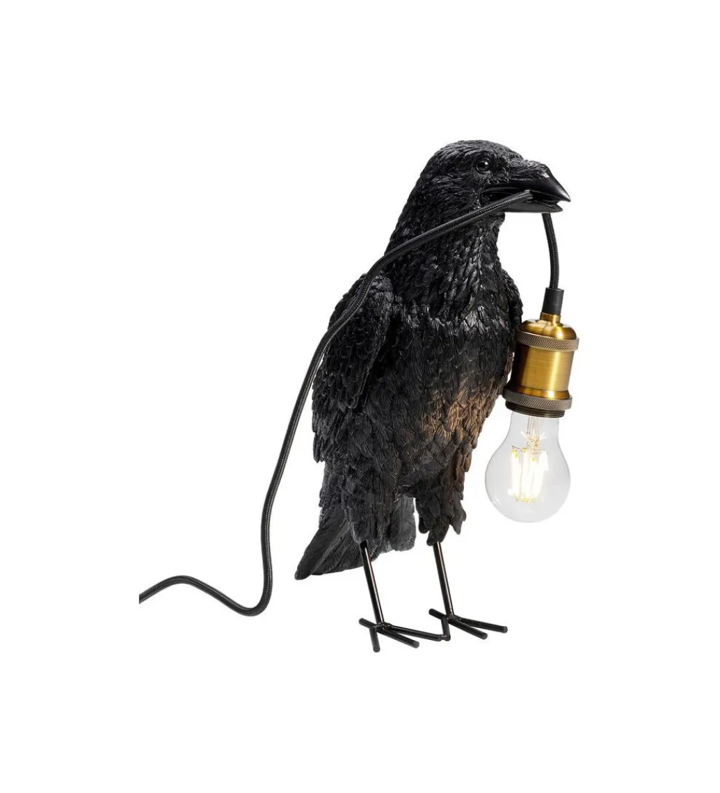KDesign Lampa stołowa Animal Crow 34 cm czarna