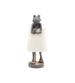 KDesign Lampa stołowa Animal Frog 58 cm szaro biała