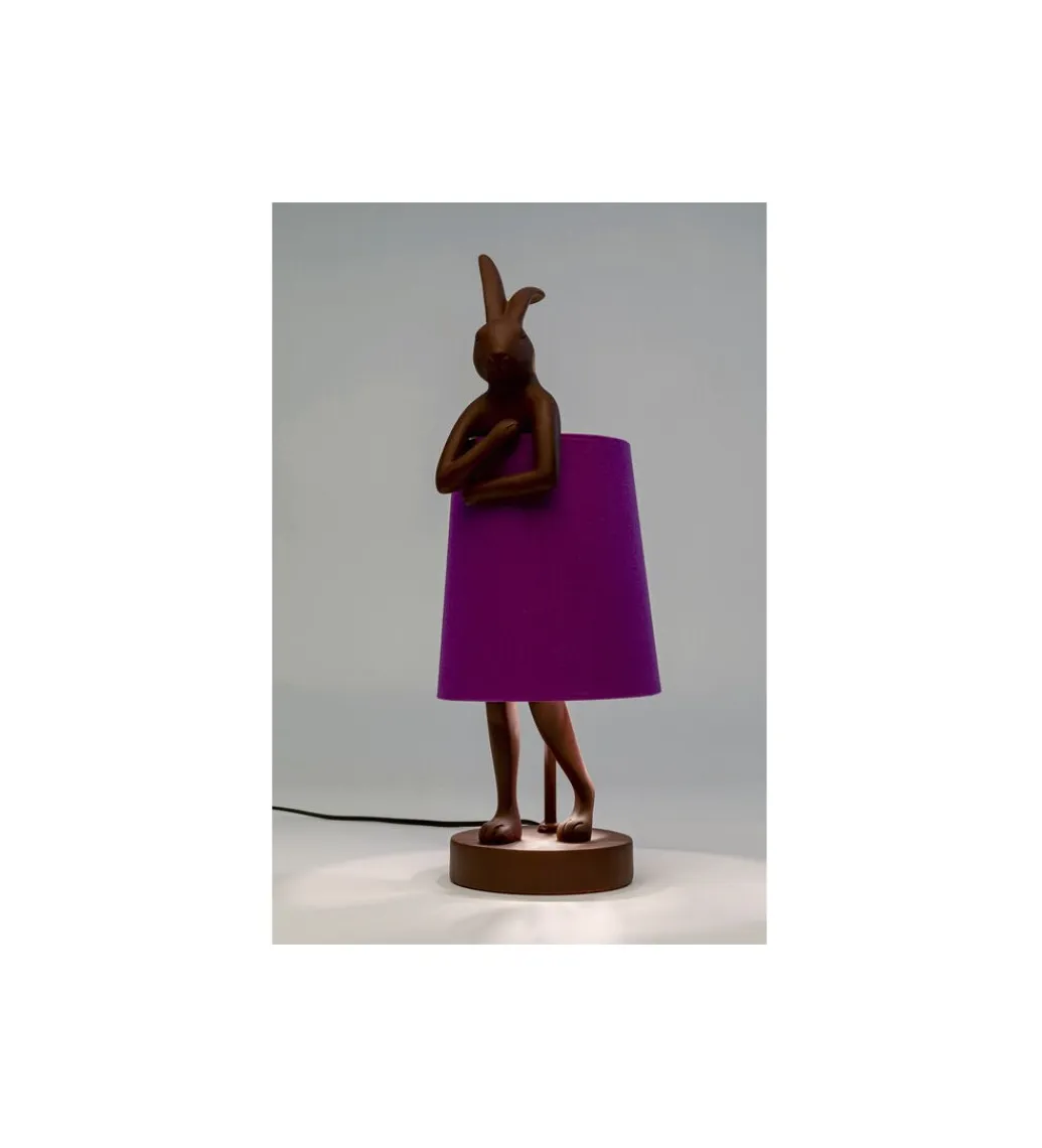 KDesign Lampa stołowa Animal Rabbit 50 cm czerwono fioletowa