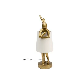 KDesign Lampa stołowa Animal Rabbit 50 cm złoto biała