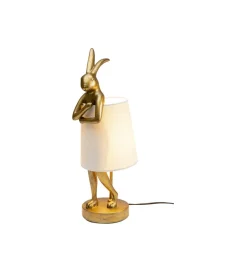 KDesign Lampa stołowa Animal Rabbit 50 cm złoto biała