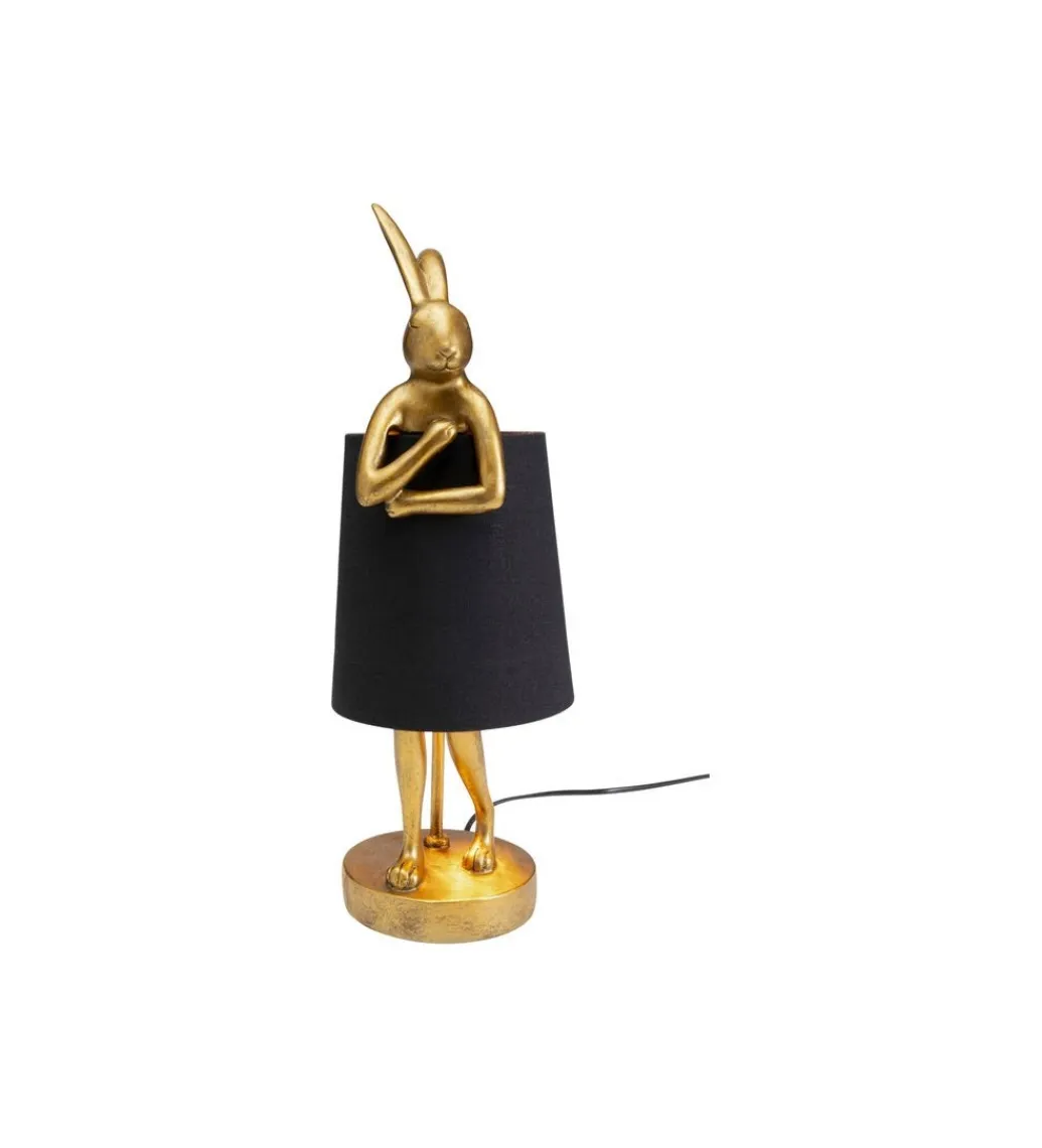 KDesign Lampa stołowa Animal Rabbit 50 cm złoto czarna