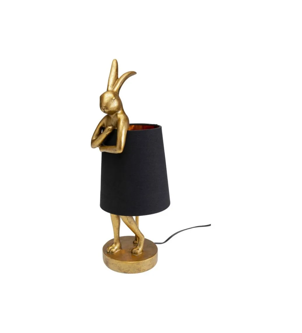 KDesign Lampa stołowa Animal Rabbit 50 cm złoto czarna