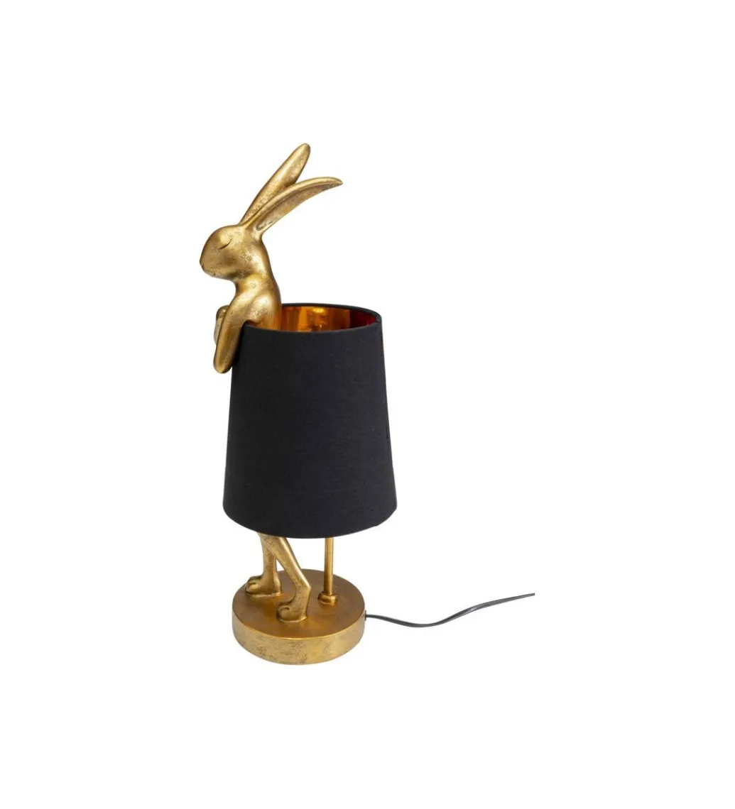 KDesign Lampa stołowa Animal Rabbit 50 cm złoto czarna