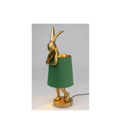 KDesign Lampa stołowa Animal Rabbit 68 cm złoto zielona