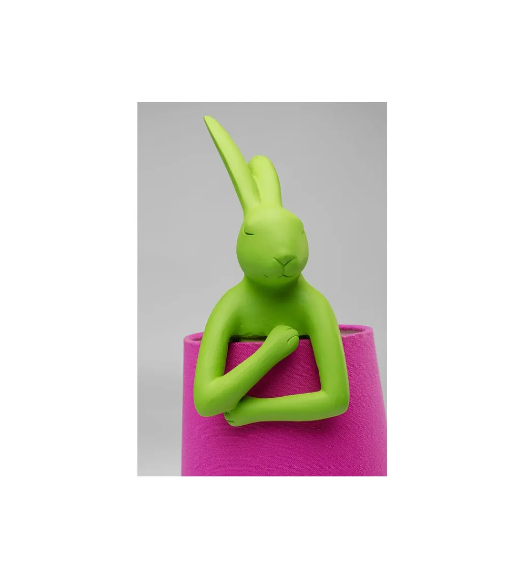 KDesign Lampa stołowa ANIMAL RABBIT 50 cm zielona różowa