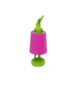 KDesign Lampa stołowa ANIMAL RABBIT 50 cm zielona różowa