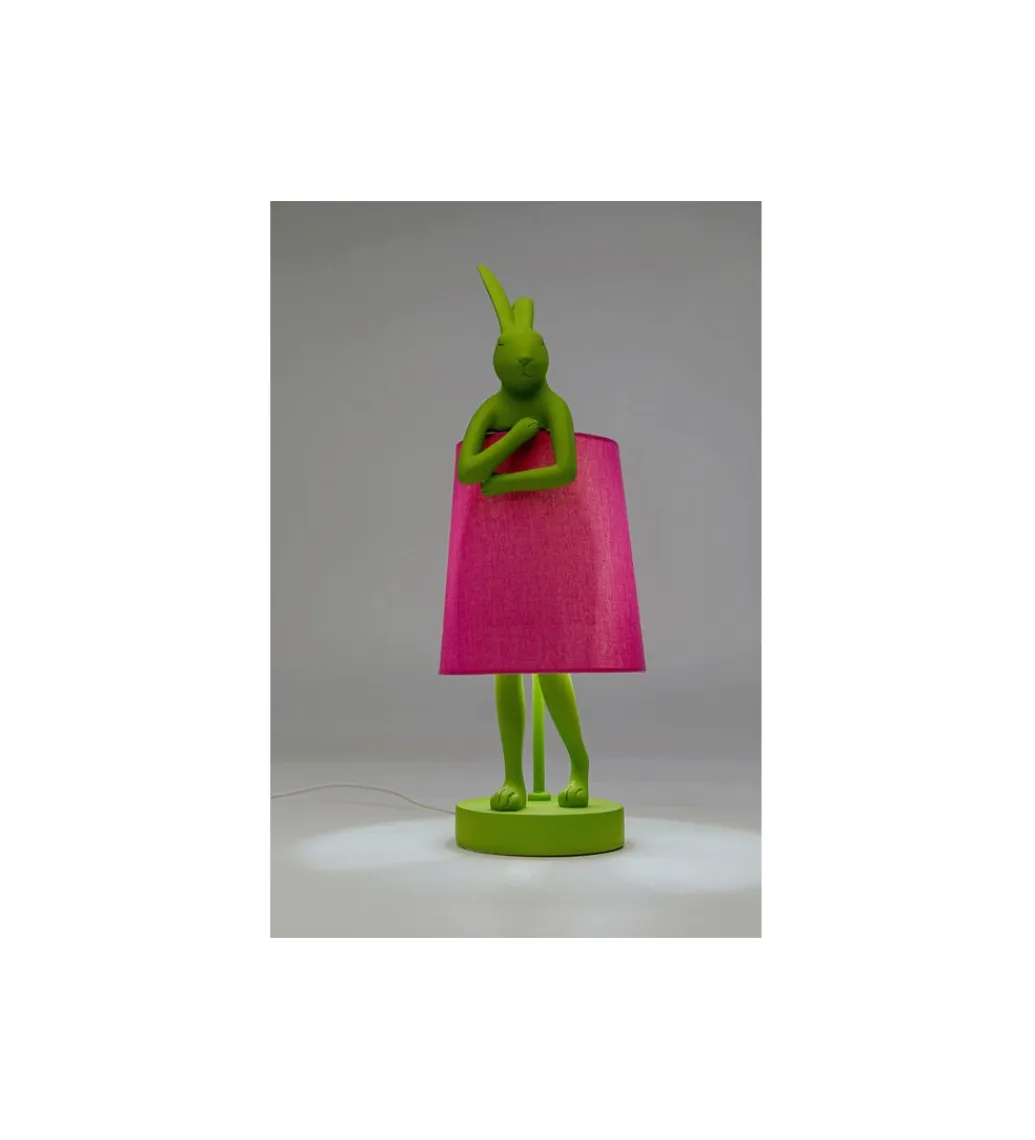 KDesign Lampa stołowa ANIMAL RABBIT 50 cm zielona różowa