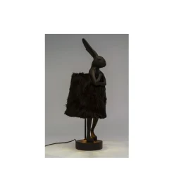 KDesign Lampa stołowa ANIMAL RABBIT FUR 68 cm czarna