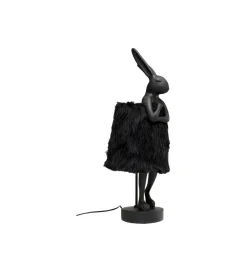 KDesign Lampa stołowa ANIMAL RABBIT FUR 68 cm czarna