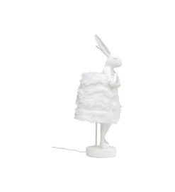 KDesign Lampa stołowa ANIMAL RABBIT FUR 68 cm srebrno biała