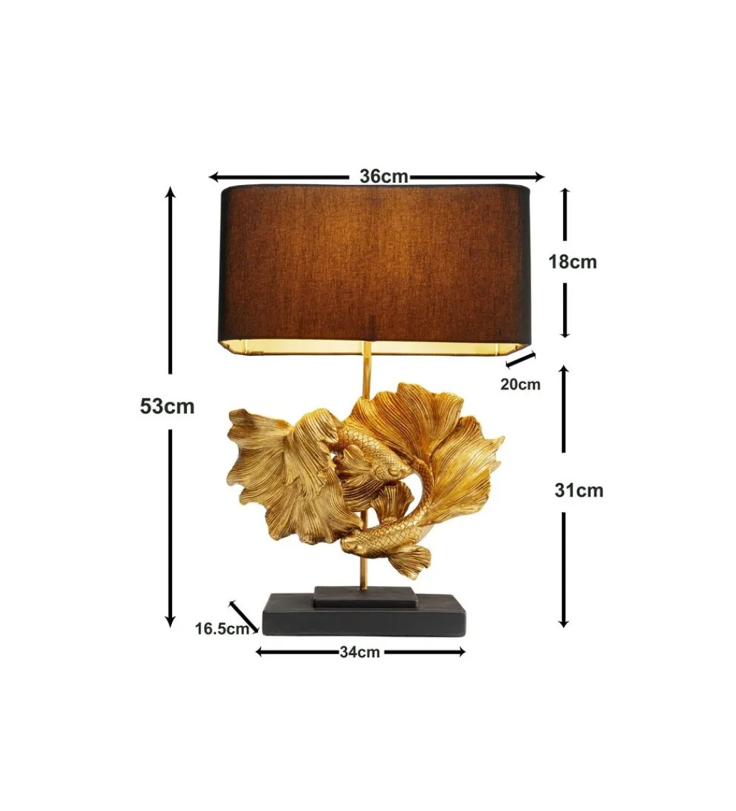 KDesign Lampa stołowa BETTA FISH 53 cm złota
