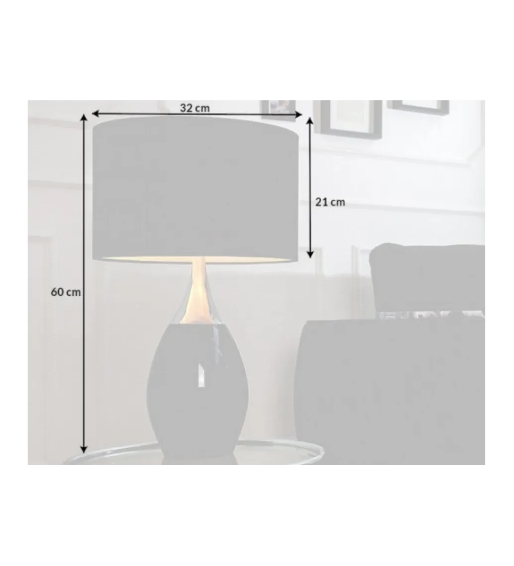 Invicta Interior Lampa stołowa Carla 60 cm czarna