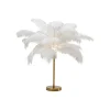KDesign Lampa stołowa FEATHER PALM 60 cm pióra biała