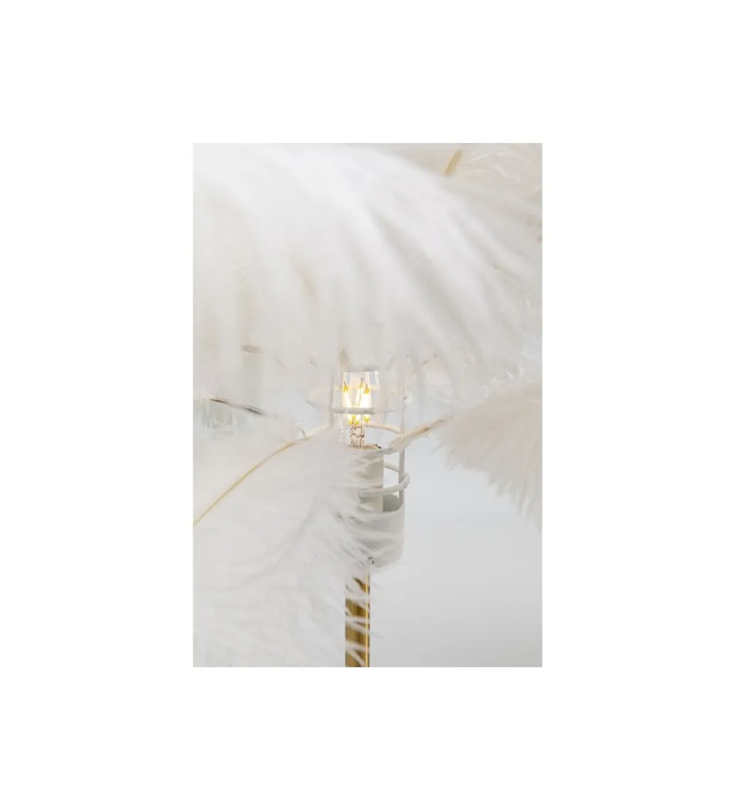 KDesign Lampa stołowa FEATHER PALM 60 cm pióra biała